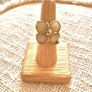 New 18 k Gold Vermeil Over 925 Sterling Silver Flower Statement Ring